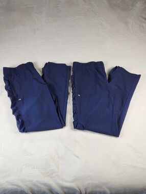 2 pairs Ideology Pants Lightweight Athletic Navy Blue Ruched Side Women's Size M